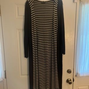 Navy Blue Hooded Duster